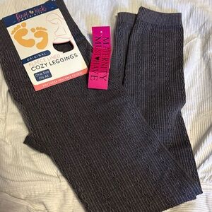 Maternity Gray Fleece Lined Cozy Leggings, new
